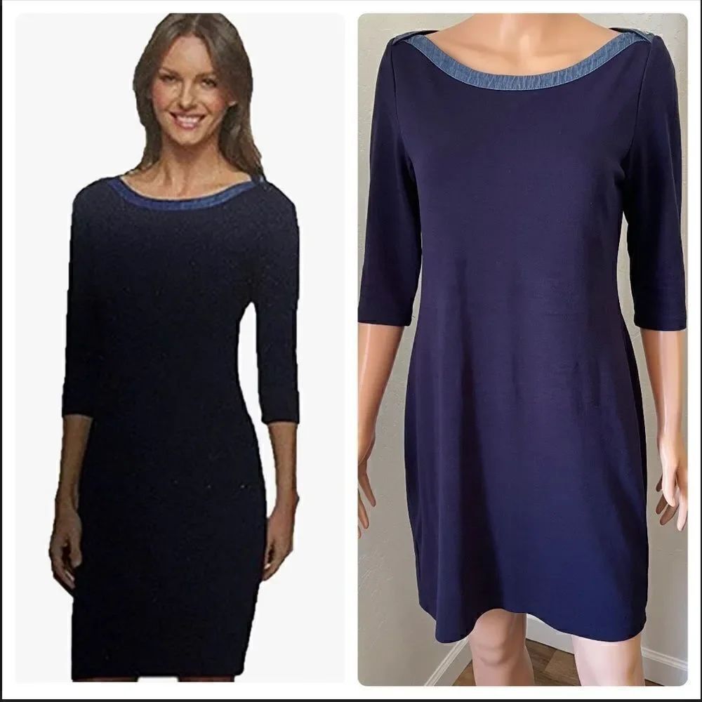 Tommy Hilfiger Nautical 3/4 sleeve Jersey Dress MEDIUM